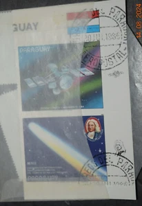 Set vintage, paraguay (3), ""Hailey's Comet, arazzo, close-up"", cancellato in chiaro 1986 - Foto 1 di 4
