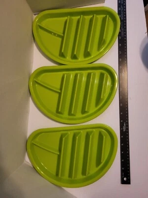 Taco Plates Set of 3 Fiesta Lime Green 3 Holder Slots - Image 1 of 3