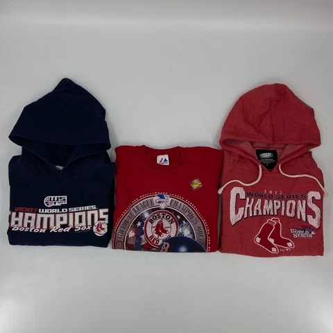 Boston Red Sox Sweater Men Large Red Blue Hoodie Sweatshirt Baseball Lot of 3 Cover