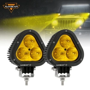 AUXBEAM 4"inch Amber LED Work Light Spot Flood Offroad Truck Driving Fog Light - Foto 1 di 12