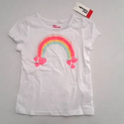Epic Threads Girls Size 5 Rainbow Berry T-Shirt Short Sleeve White Tee - Image 1 of 4