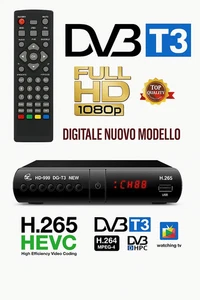 Digitale Terrestre  DVB-T3 Decoder TV SCART HDMI 4K H265 Telecomando Pile - Foto 1 di 4