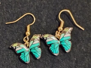 Pendientes mariposa superiores azules y multicolores - Imagen 1 de 1