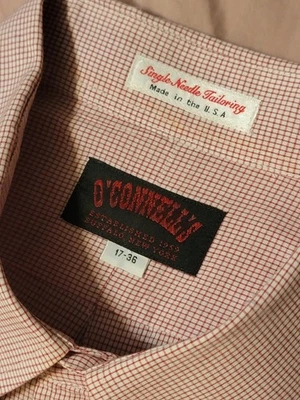 Camisa de manga larga vintage O'Connell para hombre 17-36 (XL) hecha en Estados Unidos de una sola aguja Foto 1 de 4