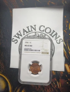 Centavo Lincoln 1956-D NGC MS65 RD MC118 - Imagen 1 de 3