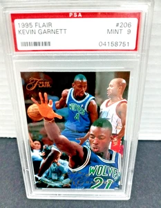 1995 FLAIR KEVIN GARNETT  #206 ROOKIE PSA MINT 9 - Picture 1 of 4