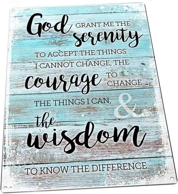 Tin Metal Sign Homebody Accents Rustic Serenity Prayer Wall Art 8x12 - Image 1 of 2