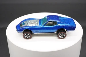 1968 Hot Wheels Redline Custom Corvette Blue w/ Brown Interior HK - Picture 1 of 11