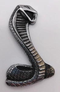 VINTAGE Ford Mustang Shelby Cobra Snake Chrome Metal Emblems Logo OEM - Bild 1 von 6