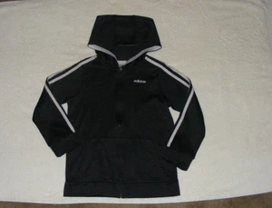Adidas Hoodie Sweatshirt grau/schwarz mit Reißverschluss - Größe 7 - Bild 1 von 2