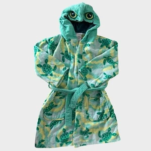 Saint Eve Swim Small 7/8 Green Turtke Print Bathrobe Robe Swim Cover Up - Picture 1 of 8