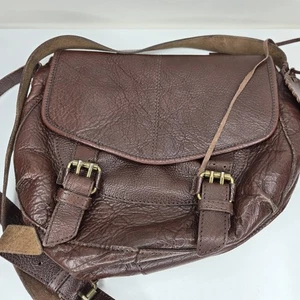 Zara Trafaluc Brown Tan Faux Leather Crossbody Purse Hobo Shoulder Bag - Picture 1 of 13