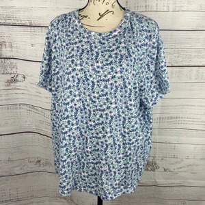 Camiseta Old Navy Everywhere para mujer 2X manga corta tejida azul floral - Imagen 1 de 11