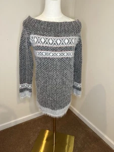 Anthropologie Sleeping On Snow XS Wool Fuzzy Eyelash Knit Fair Isle Sweater - Picture 1 of 12