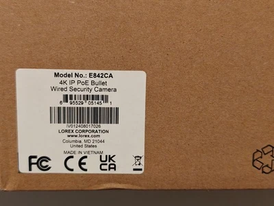 Lorex 4K IP POE Wired Bullet Security Camera Listen-In Audio E842CA - Image 1 of 4