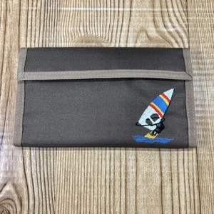 NEW Vintage Star Wallet Hook & Loop Nylon Check Book Trifold 80s Brown Surf Sail - Picture 1 of 9