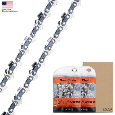 2PK 18" HIPA Chainsaw Chain 3/8LP pitch SEMI CHISEL .050 Gauge 62DL drive links - Image 1 of 4