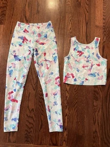 Zella Girls 10/12 Matching Patterned Athletic Workout Set - Picture 1 of 7