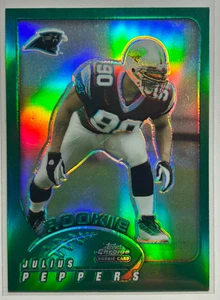Julius Peppers RC Topps Chrome Rifrattore 2002 True Rookie Card SP Panthers HOF - Foto 1 di 2