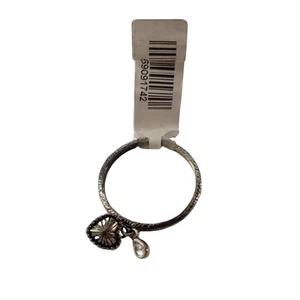 925 Sterling Silber Vorsteckring Co Gr. 8,5 baumelndes Herz zierlich romantisch Kokette - Bild 1 von 4