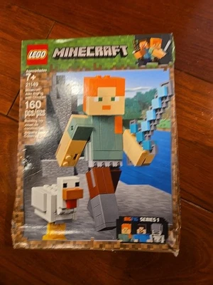 LEGO Minecraft: Minecraft Alex BigFig with Chicken (21149) Dent On Box - Image 1 of 3
