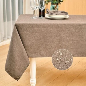 Rectangle Table Cloth Linen Farmhouse Tablecloth Waterproof Anti-Shrink Soft ... - Picture 1 of 6