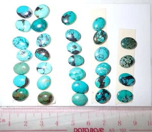 Turquoise Stone Oval 10x8 mm Flat Cabochon 75 Carat 31 pieces 15 gram - Picture 1 of 3
