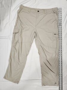 Columbia Silver Ridge Cargo Pants Men 40x30 Beige Nylon Ripstop Lightweight 