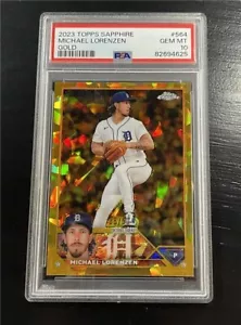 2023 TOPPS CHROME SAPPHIRE MICHAEL LORENZEN GOLD 38/50 PSA GEM MINT 10! SC-908 - Picture 1 of 2
