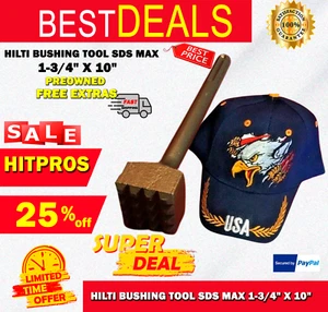 HILTI BUSHING TOOL SDS MAX 1-3/4" X 10" PREOWNED, FREE EXTRAS, FAST SHIPPING - Picture 1 of 12