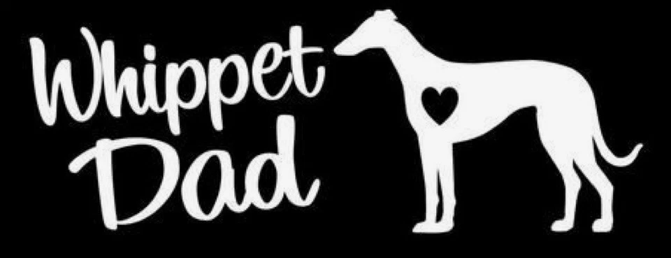 Calcomanía adhesiva de vinilo blanca Whippet Dad Foto 1 de 1