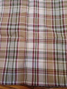 2 Country Curtains - rod pocket - green, tan, beige, burgundy - Picture 1 of 1