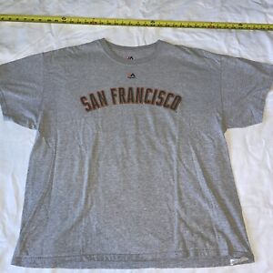 Buster Posey San Francisco Giants Shirt Men XL Extra Large Gray MLB Majestic
