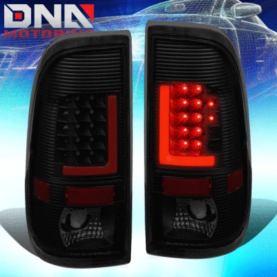 [3D LED RED L-STREAK] FOR 08-16 SUPER DUTY BLACK SMOKED TAIL LIGHT PARKING LAMP - Image 1 of 4