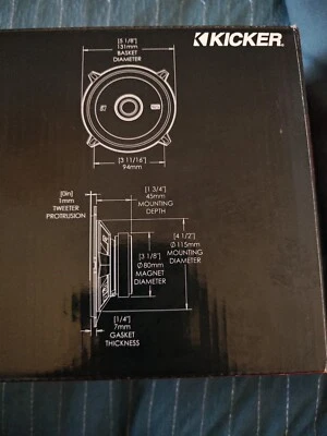 Kicker KSC50 KS Series 5" 13cm 2 Way Car Door Dash Coaxial Speakers 75w RMS - Image 1 of 4