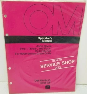 JOHN DEERE HITCHES 9000 GRAIN DRILLS Operator Manual Dealer Service Shop Copy - Picture 1 of 2