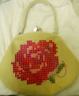 Lulu Guinness Amelie Canvas Tote Floral Large Size Thread & Needle Point *New*