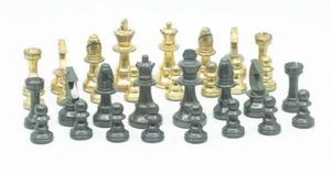SOLID CAST BRASS STAUNTON FULL SIZE CHESS SET CIRCA 1950 REF: 8756X - Picture 1 of 1