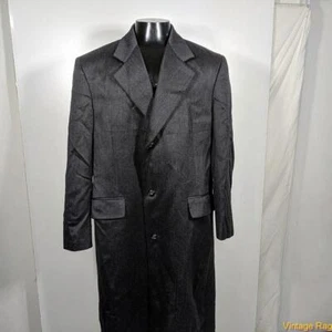 HARVE BENARD Holtzman Long Wool Coat Overcoat Mens Size S dark gray - Picture 1 of 7