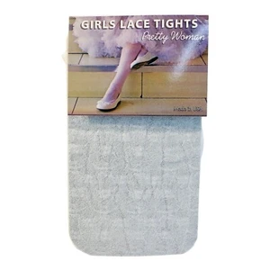 Girls White Lace Tights Size 4-6 - Picture 1 of 2