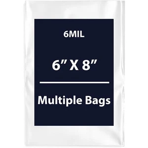 6Mil 6" X 8" | Bolsas planas de polietileno transparentes de LDPE, flexibles y duraderas | Múltiples bolsas - Imagen 1 de 15