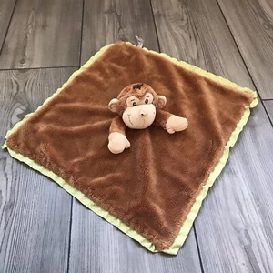 Aurora Baby Brown Monkey Lovey Green Polka Dot Trim 14” - Picture 1 of 7
