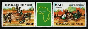 Níger 1985 - Mi-Nr. 967-968 ** - MNH - Tiras - PHILEXAFRIQUE III - Imagen 1 de 1