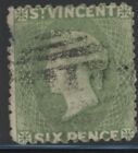 St Vincent Queen Victoria 6D Pale Green Stamp Sg 23