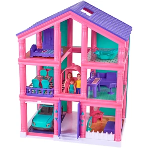 Kid Connection 3-Story Dollhouse Playset Pink 24-Piece Toddler Toy Age 3+ - Picture 1 of 12