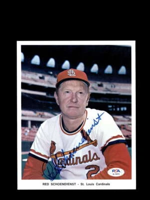 Red Schoendienst PSA DNA Signed  7x9 Photo Autograph Cardinals - Image 1 of 3