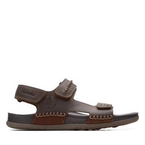 Clarks Mens Nature 5 Trail Brown Leather Casual Sandals Shoes