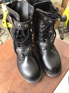 Bolt 250 Goth Combat Biker Ankle Boots Black Matte Men Demonia - Picture 1 of 6