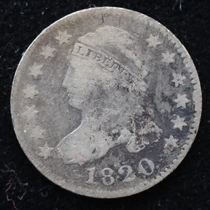KAPPYSCOINS G9612 1820 BUST DIME STATESOFAMERICIA ERROR REVERSE VG - Picture 1 of 2