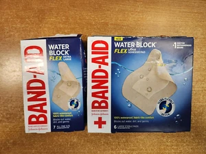 Paquete de 2: Almohadilla adhesiva Band-Aid Waterblock Ultra Flex grande (6) y XL (7) DAMG BOX E8C - Imagen 1 de 6